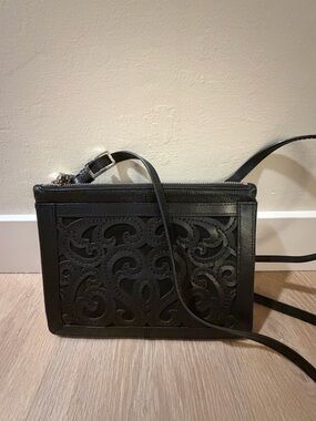 Brighton Black Laser-Cut Crossbody Bag
